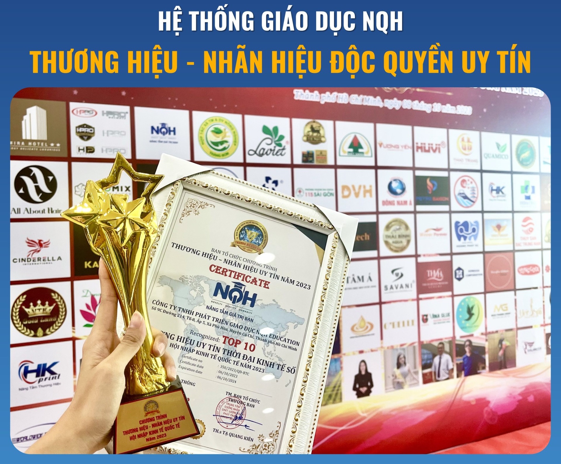 HỆ THỐNG GIÁO DỤC NQH - THƯƠNG HIỆU NHÃN HIỆU UY TÍN 2023