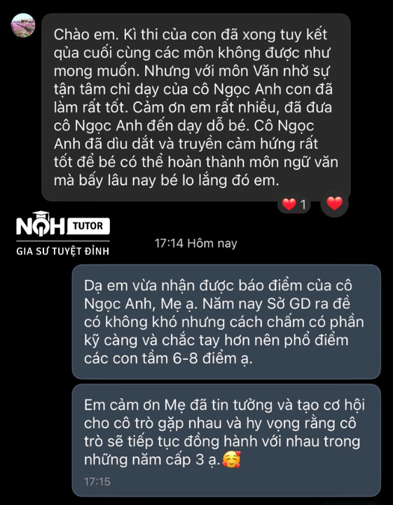 Thành tích gia sư: Chuyển đổi điểm thi từ 2 thành 6+ của ca gia sư Văn cấp tốc